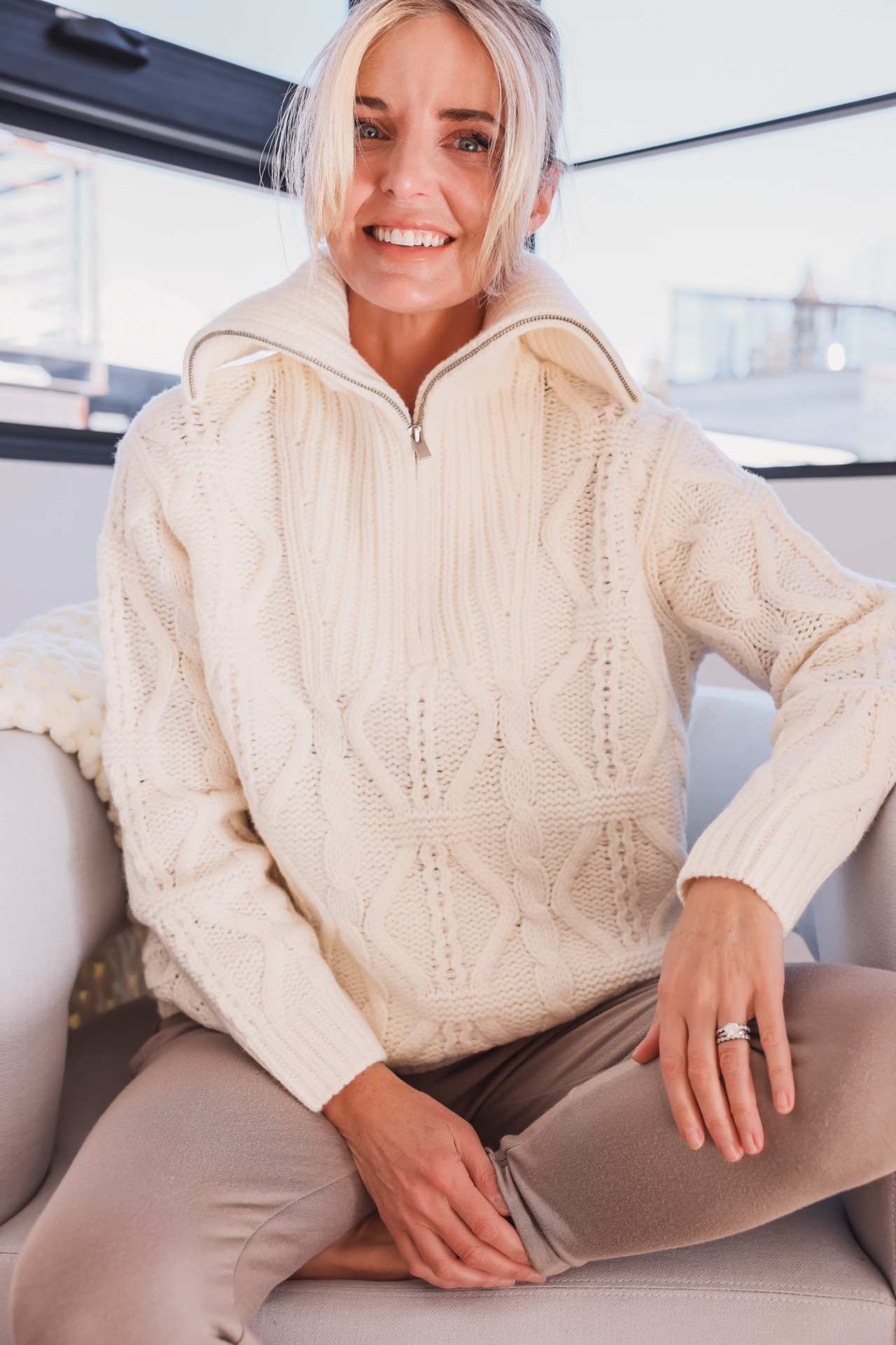 Vince Cable Half Zip Pullover | Neutral Winter Fashion