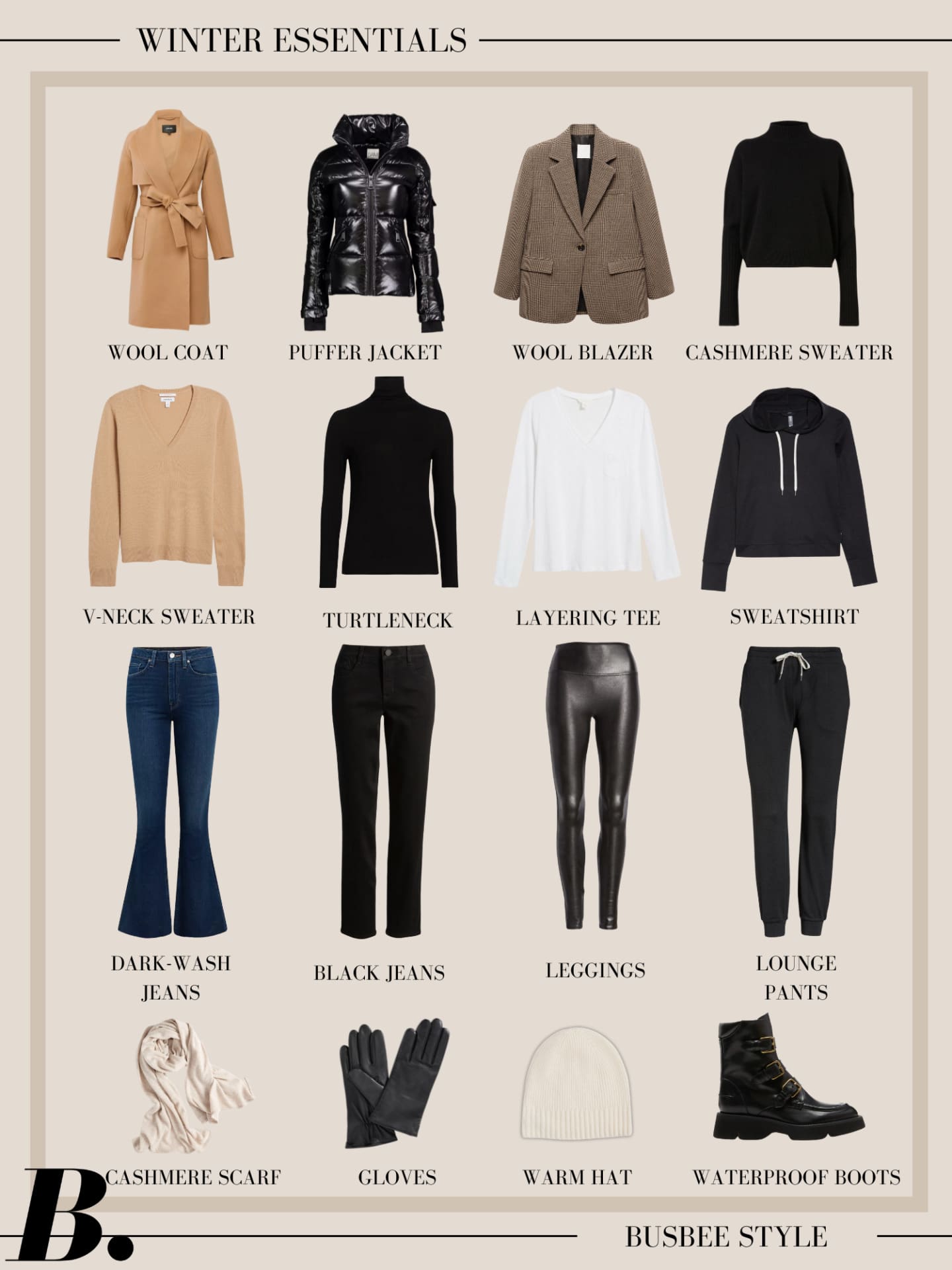 Winter Essentials List for women