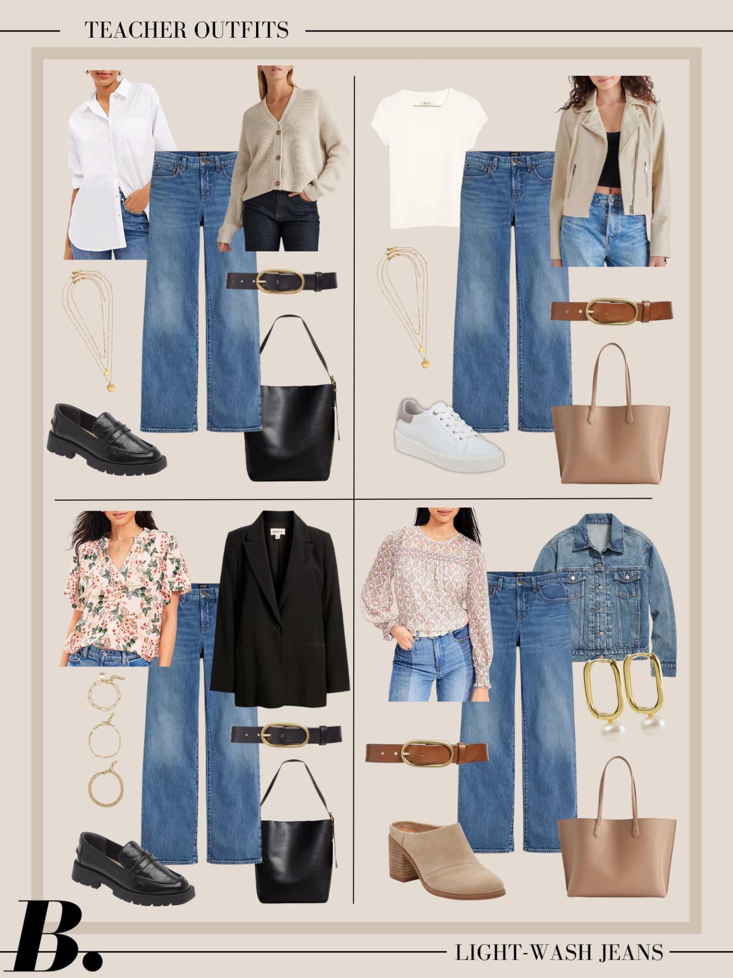 Spring Teacher Outfits with jeans