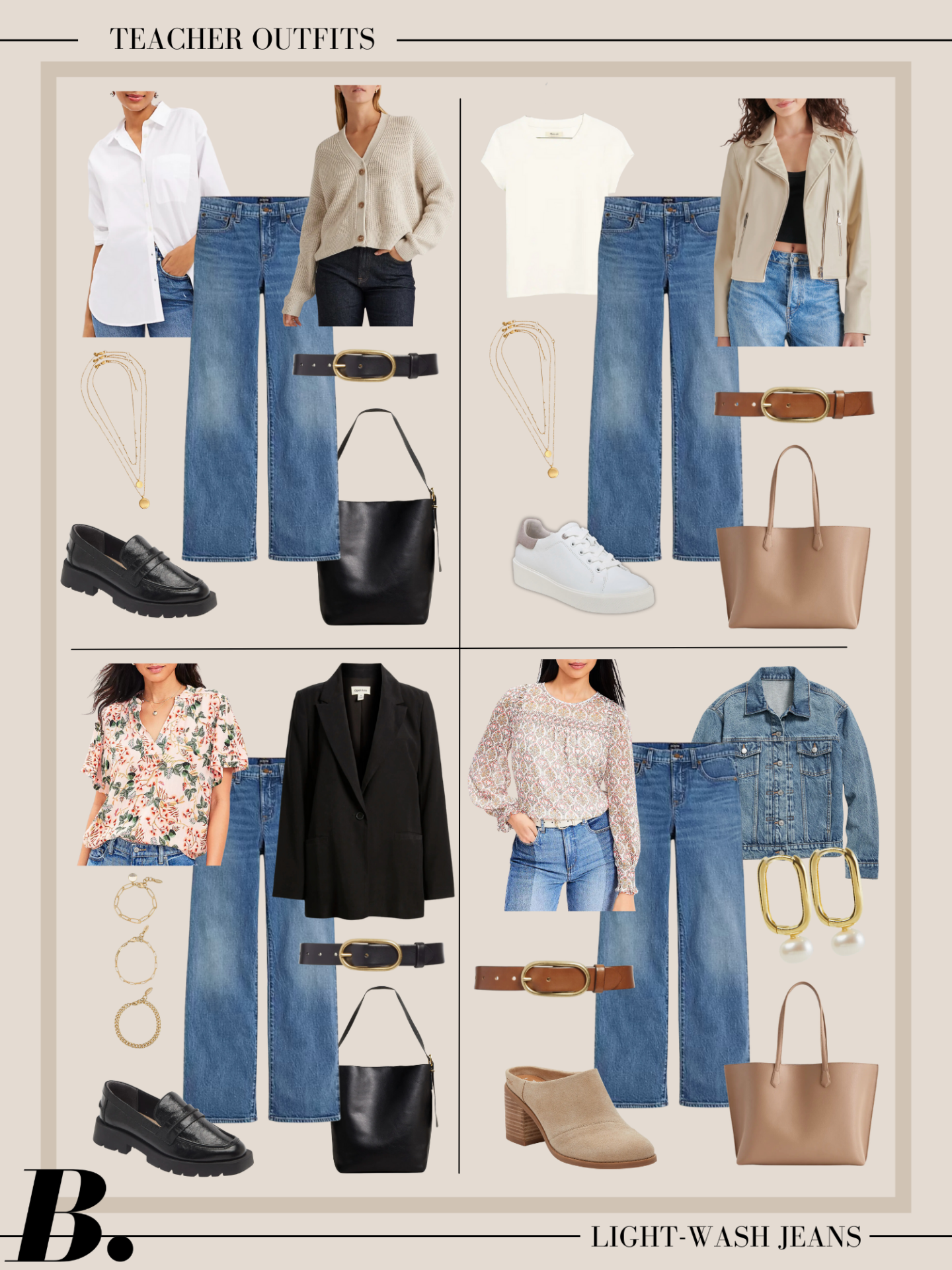 Spring Teacher Outfits with jeans