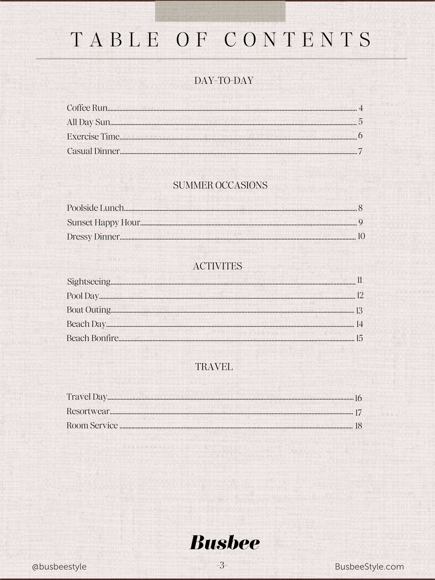 Chic Beach Vacation Outfits table of contents