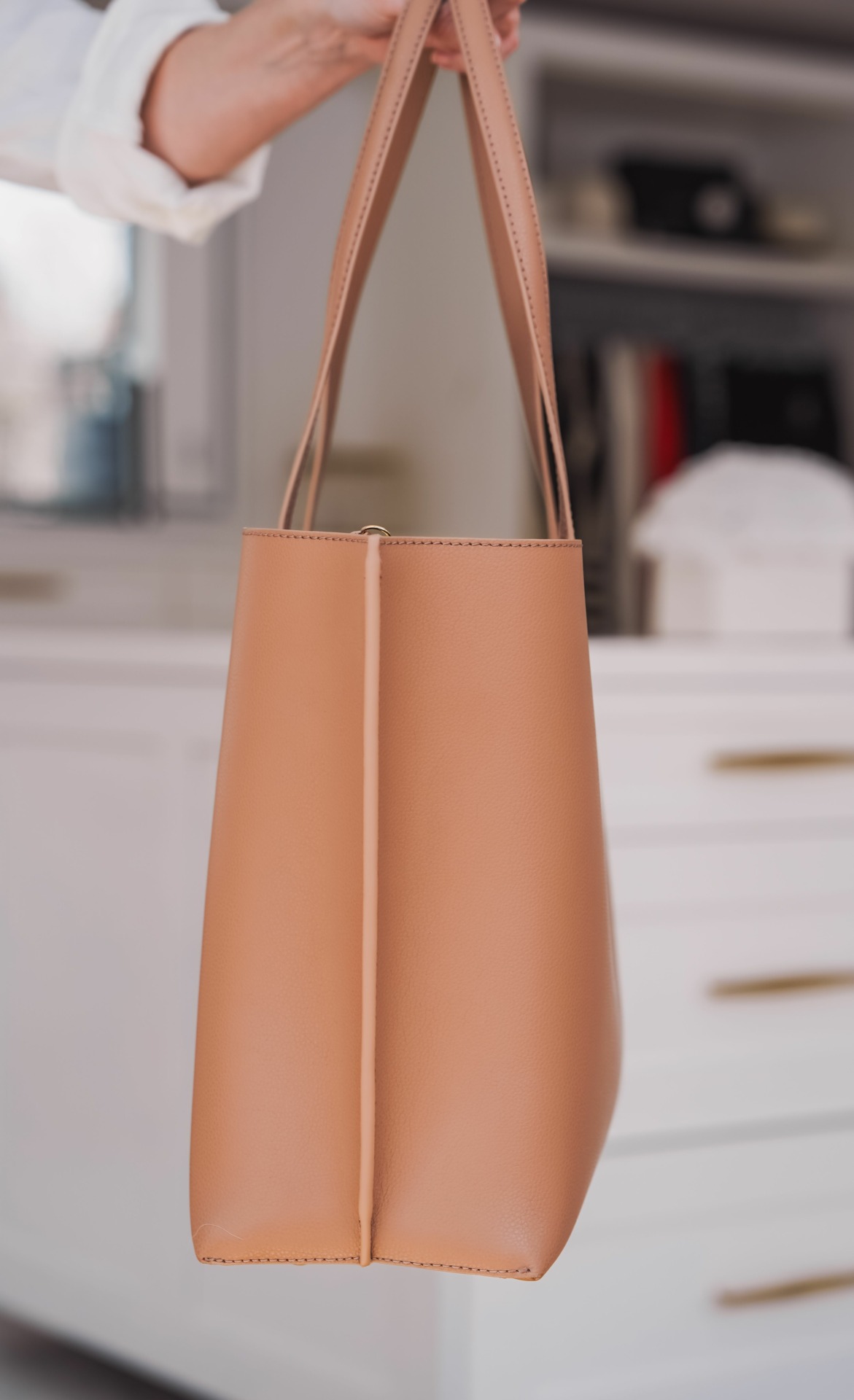 Neutral Leather Tote Bag