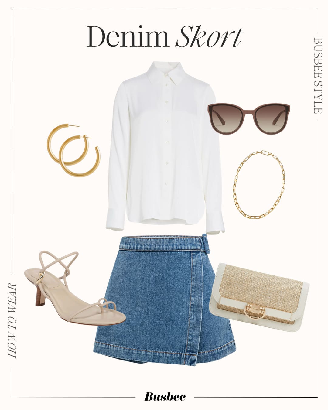 Blue Denim Skort Dressy Outfit