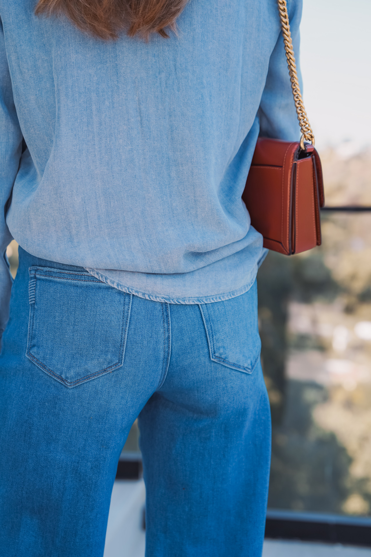 Paige Jeans with chambray top