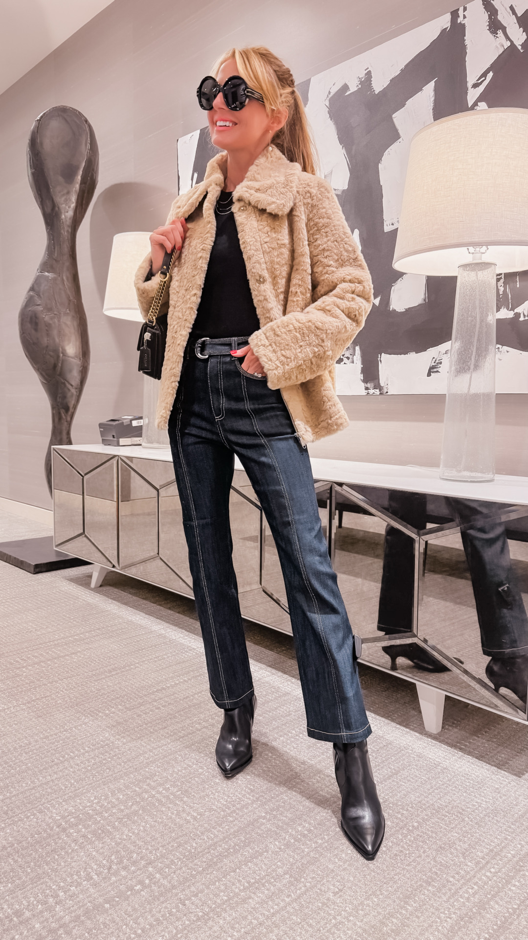 Sam Edelman Coat & Cinq a Sept Jeans
