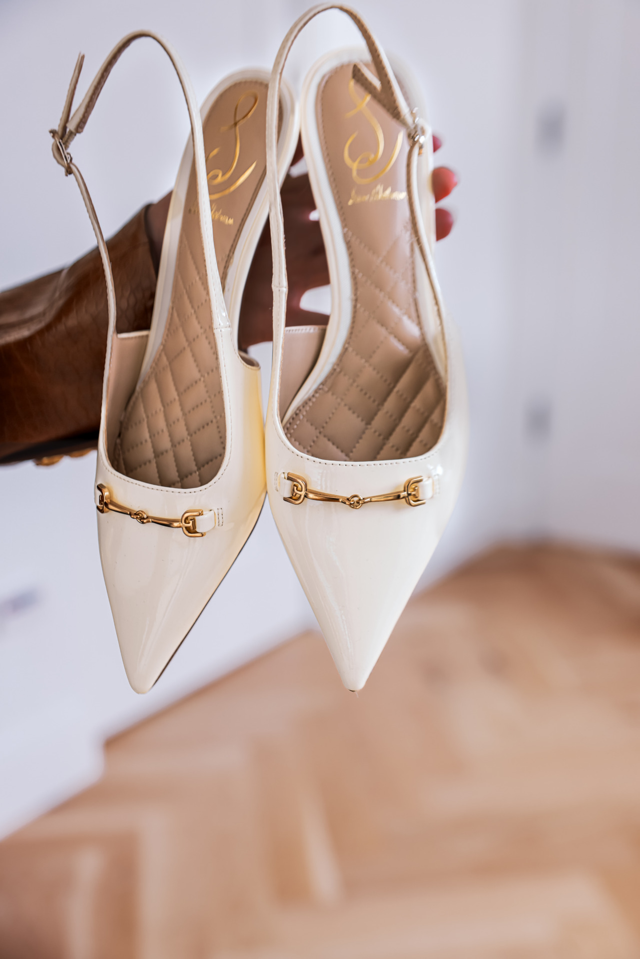 white slingbacks