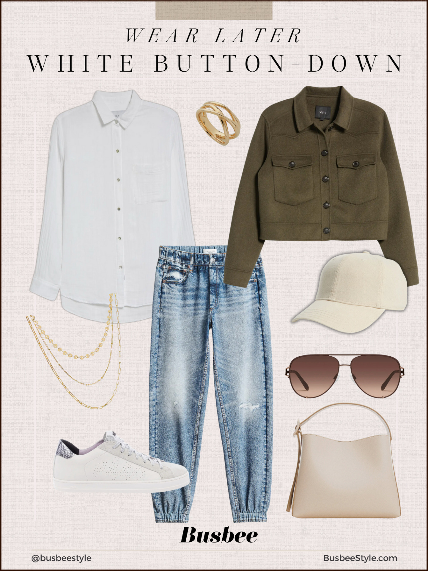 white button down fall look