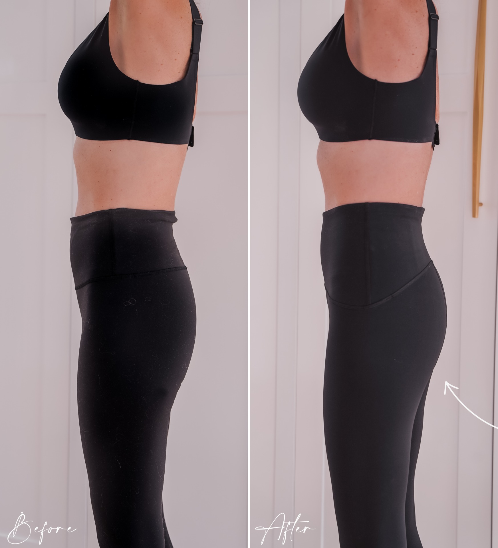 Booty Boosting Leggings before and after