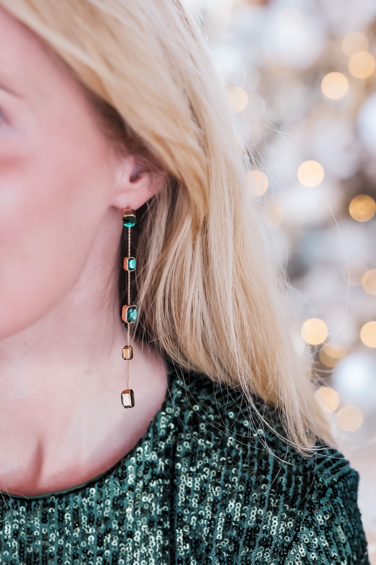 Emerald Green Drop Earrings